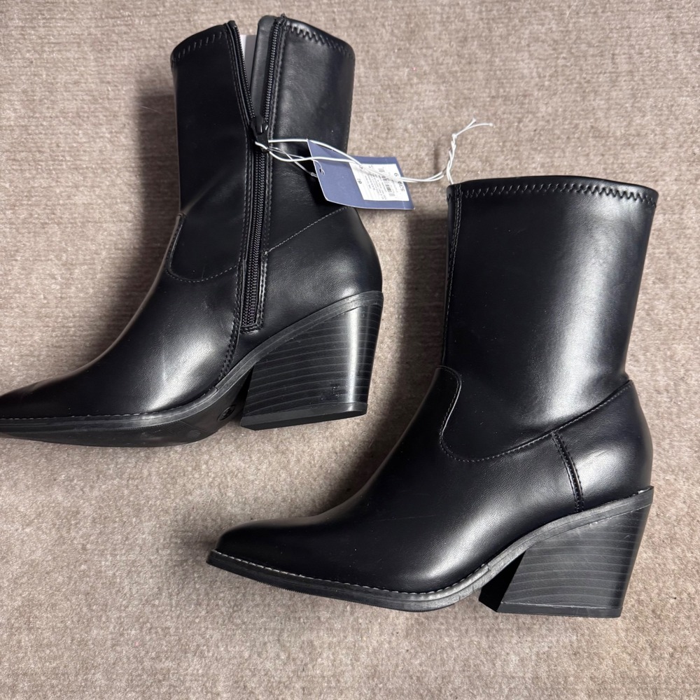 Universal Thread Aubree Ankle Boots Women 6.5 Pointed Toe Chunky Block Heel